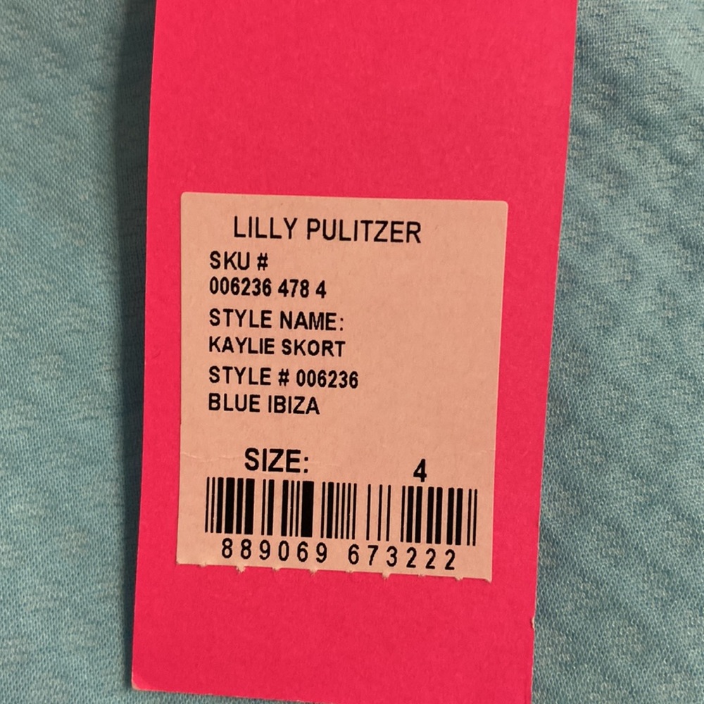 Lilly Pulitzer Kaylie Skorts size 4 brand new with tags beautiful blue Ibiza - Picture 3 of 12